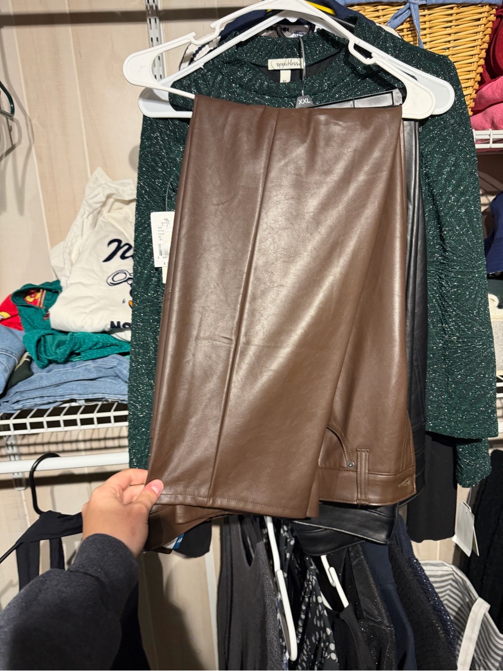 Old Navy Brown Faux Leather pants